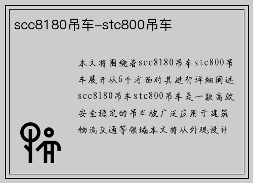 scc8180吊车-stc800吊车